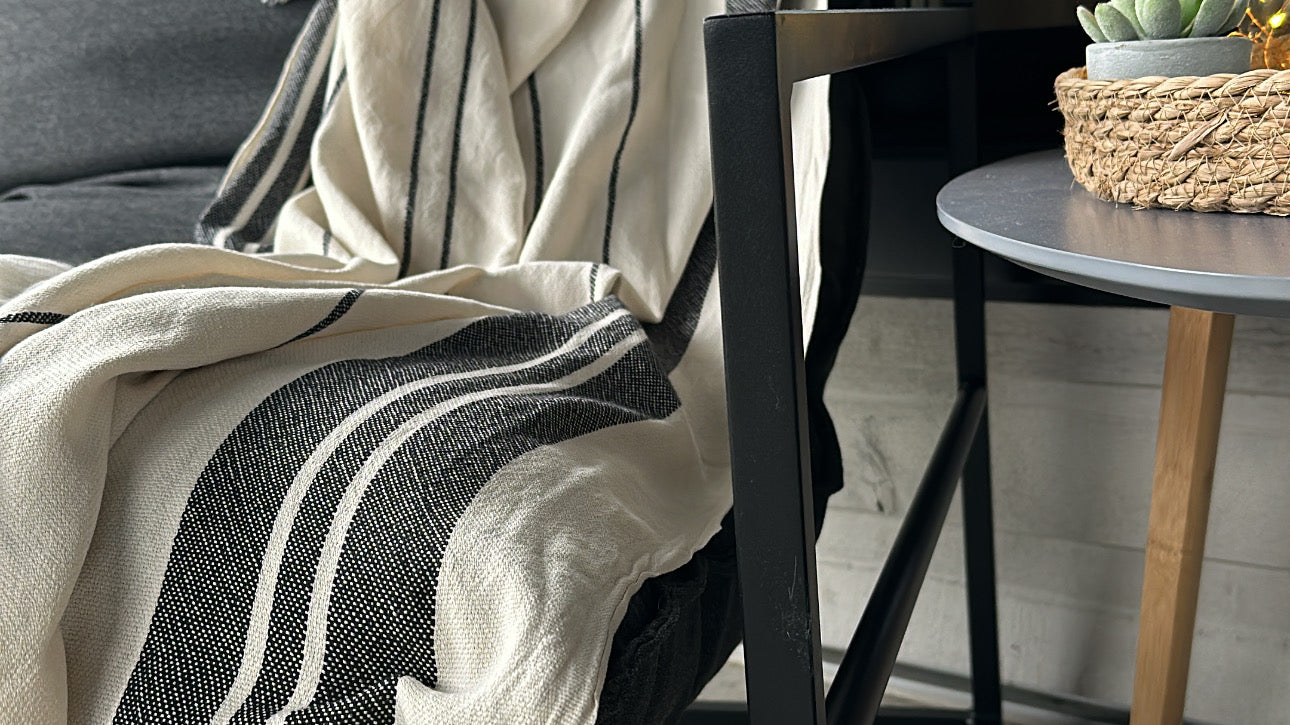 Our Beautiful  Balmy Turin Turin displayed on a chair 