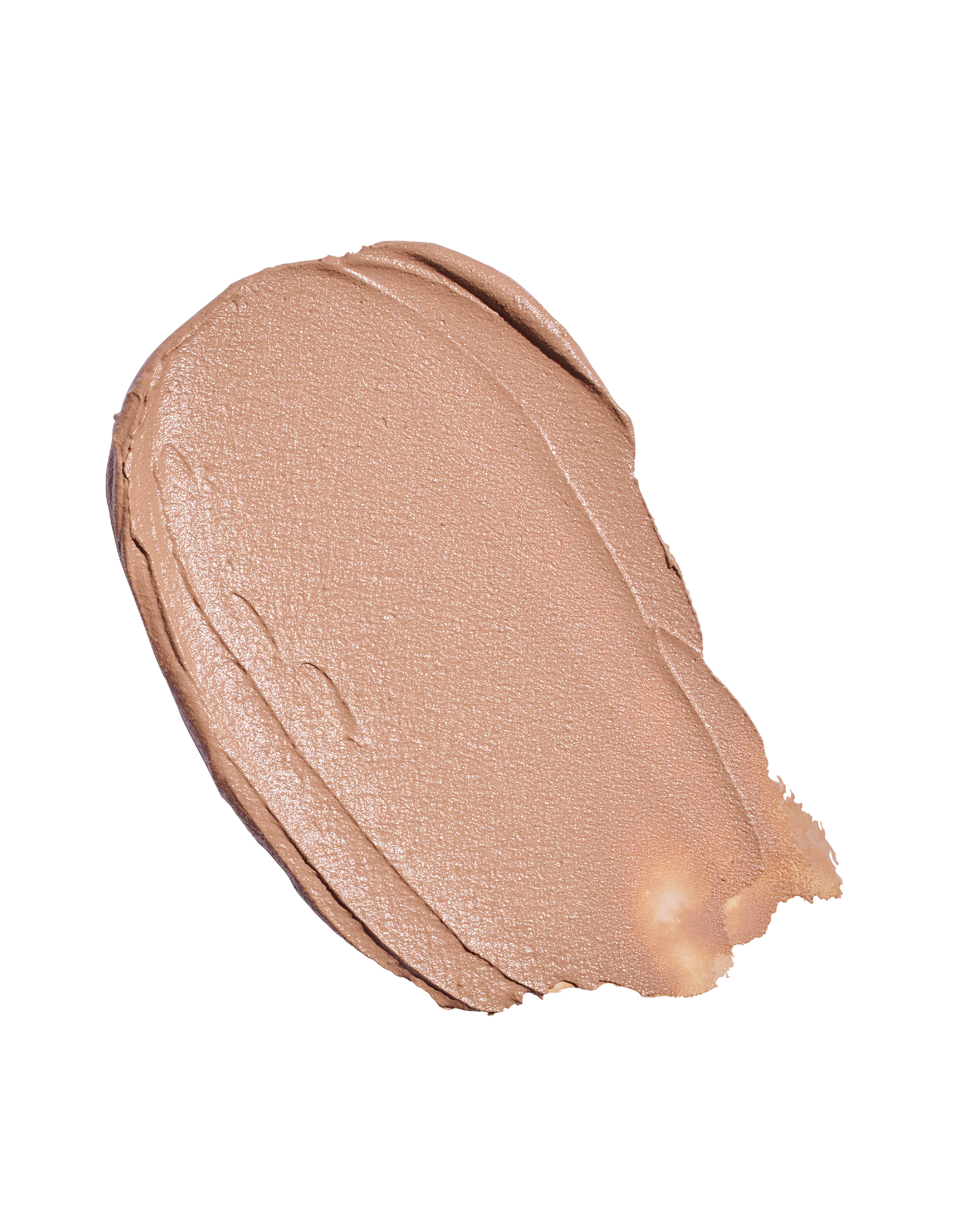 Trace de fond de teint crémeux Tint du Soleil de Colorescience, teinte Tan, beige caramel, sur fond blanc