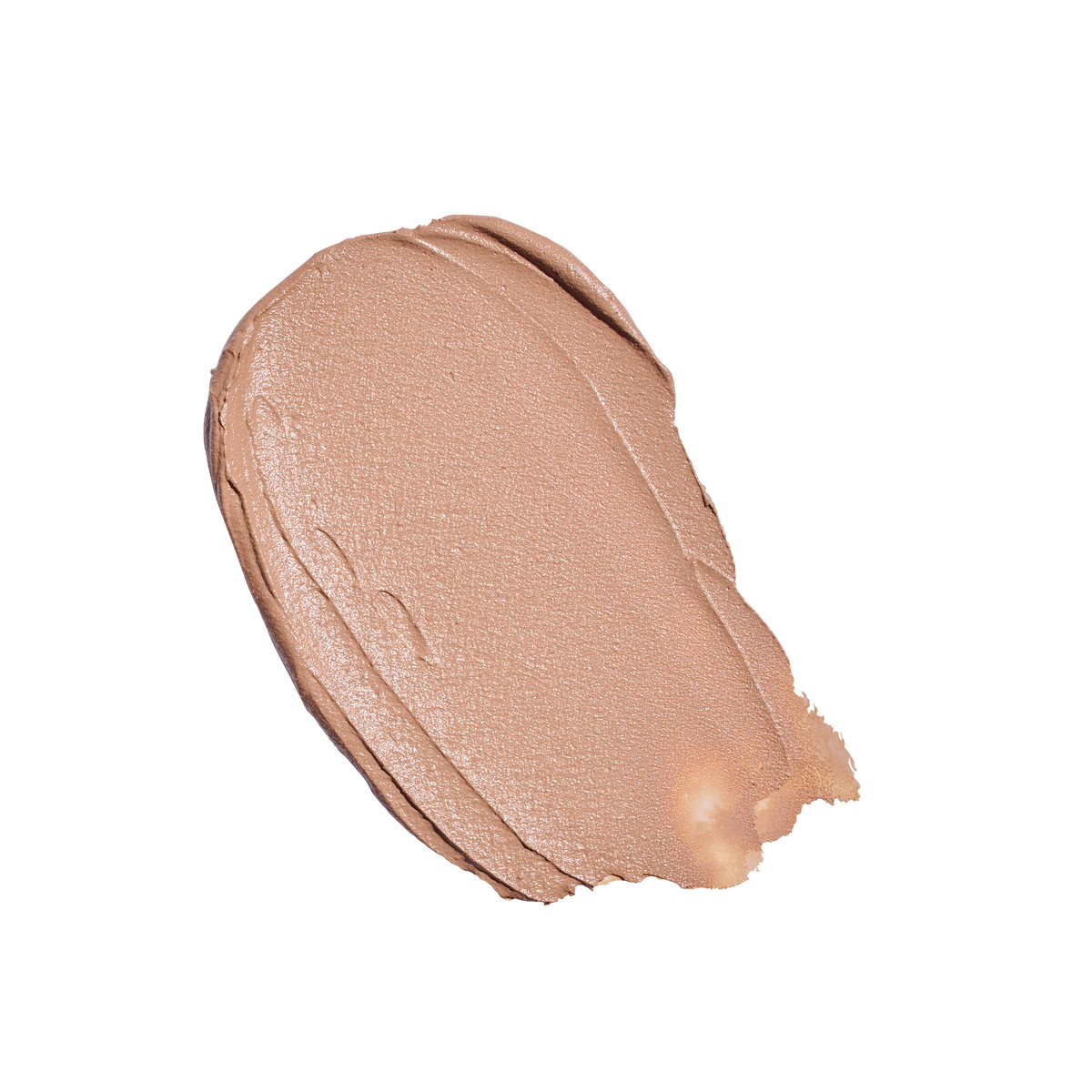 Trace de fond de teint crémeux Tint du Soleil de Colorescience, teinte Tan, beige caramel, sur fond blanc