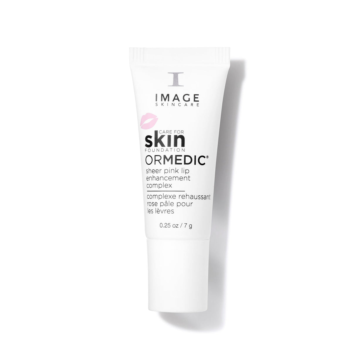Tube blanc ORMEDIC complexe rehaussant rose pâle pour les lèvres d’Image Skincare, édition Care for Skin, 7 g