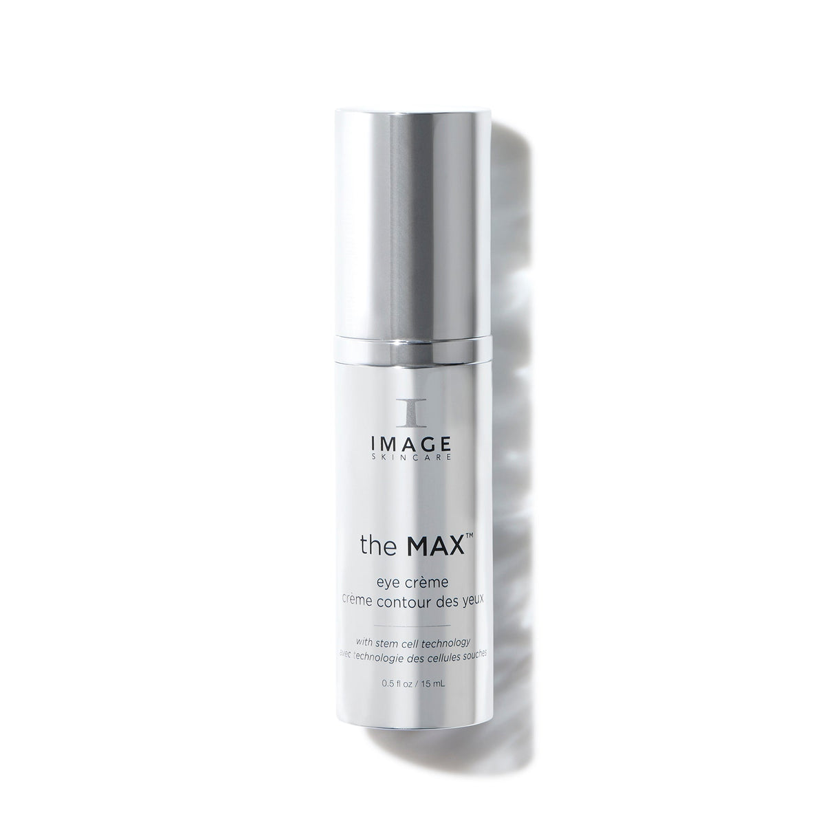 Silver Image Skincare the MAX eye crème pump bottle on a white background