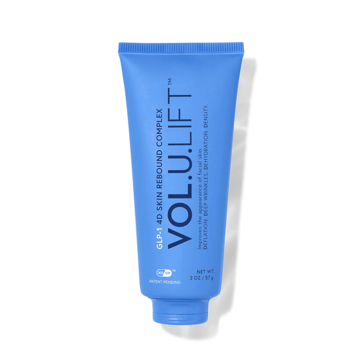 Bright blue Image Skincare Vol.U.Lift tube, name printed vertically in navy letters, blue cap