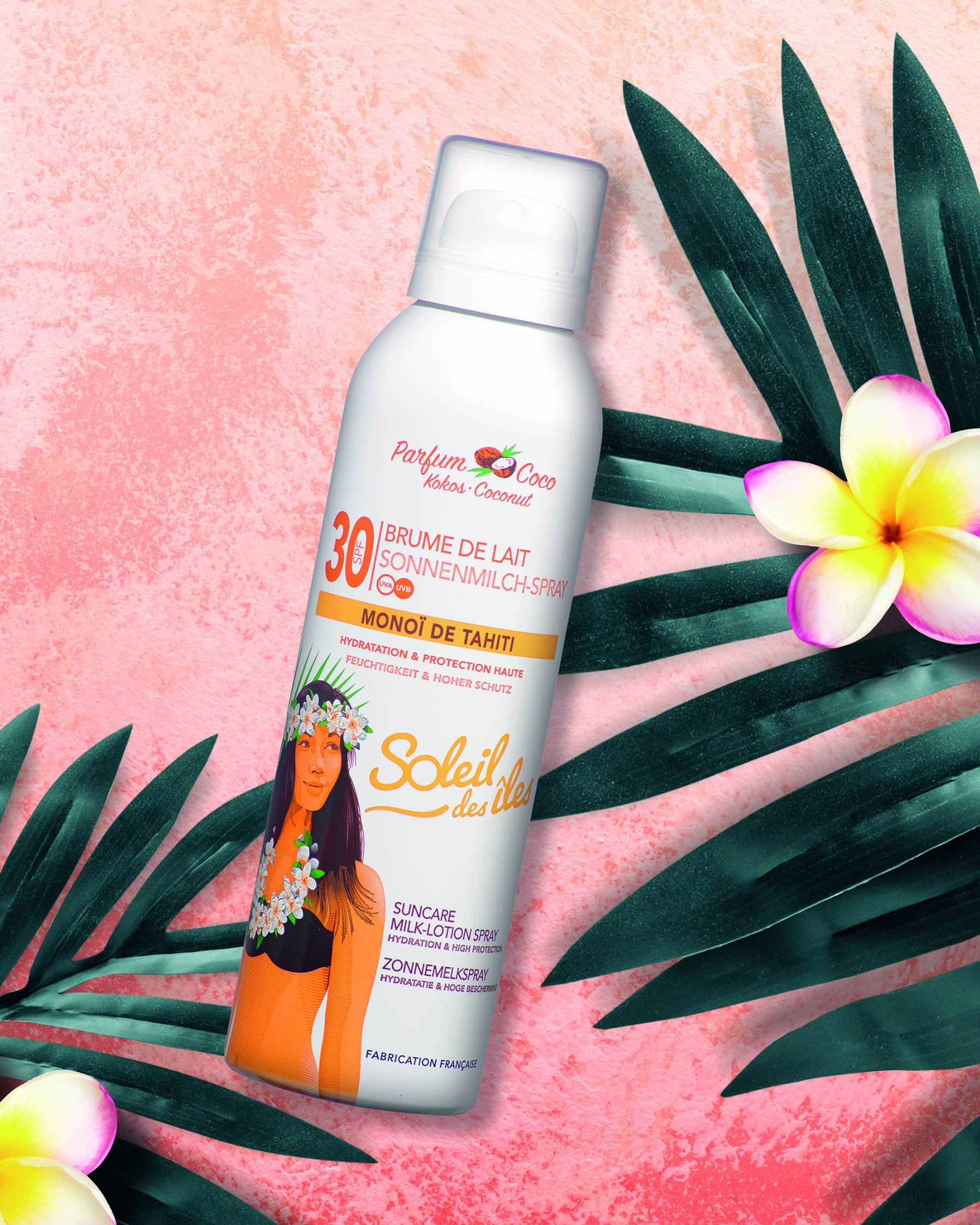 Brume de lait coco FPS 30 au Monoï de Tahiti
