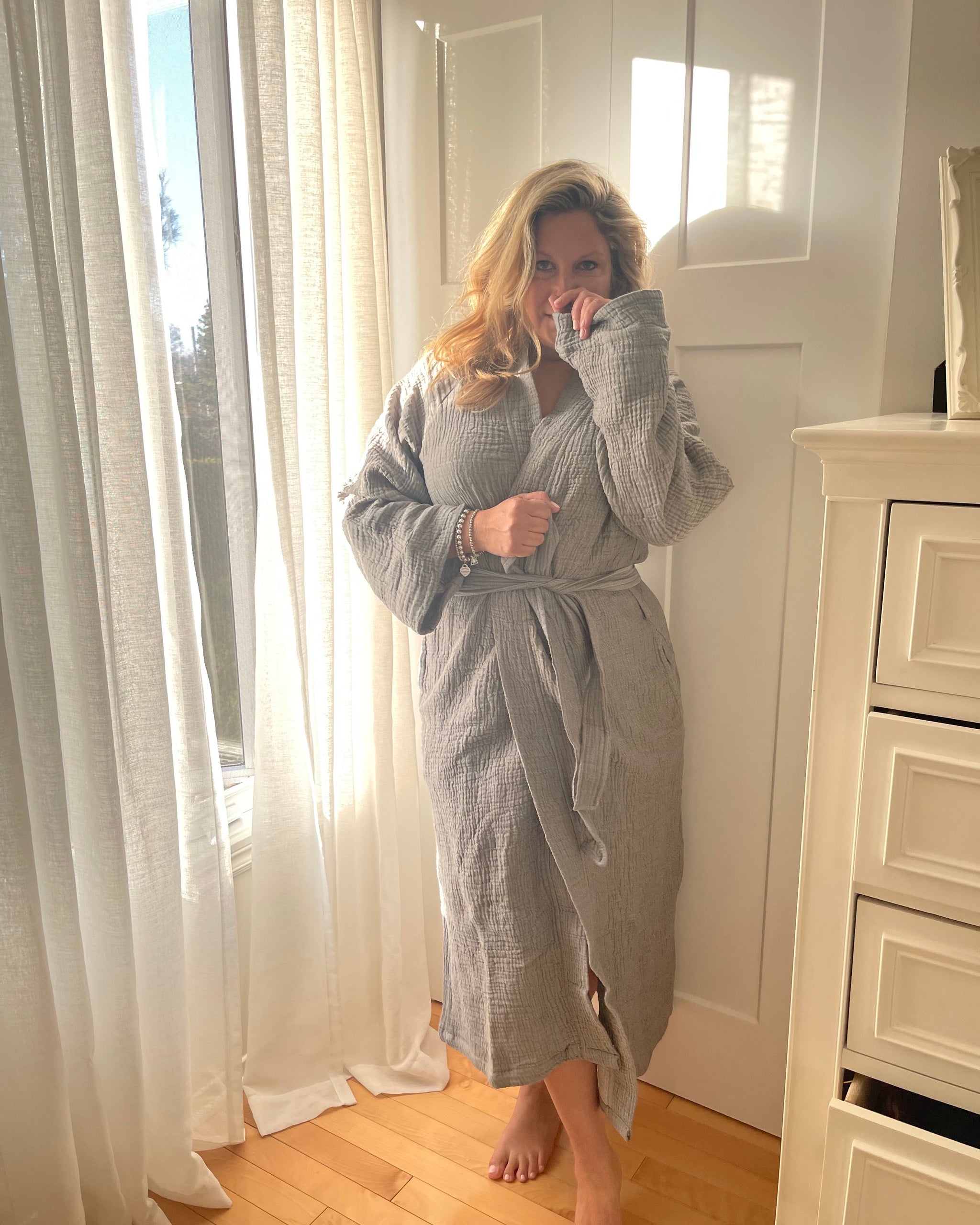 BELLA bathrobe – charcoal
